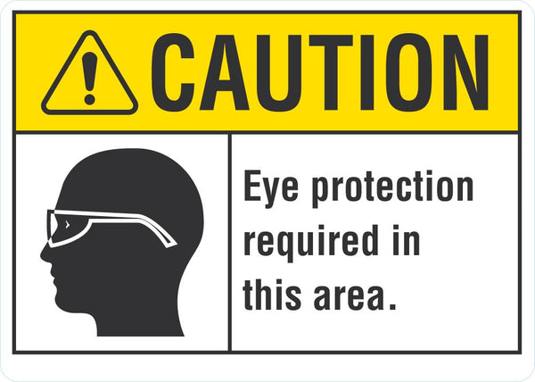 CAUTION Eye Protection Required In This Area Sign LCU3-0111-NP_10x7