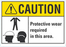 CAUTION Protective Wear Required In This Area Sign LCU3-0113-NP_10x7