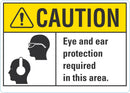 CAUTION Eye And ear Protection Required In This Area Sign LCU3-0114-NP_10x7