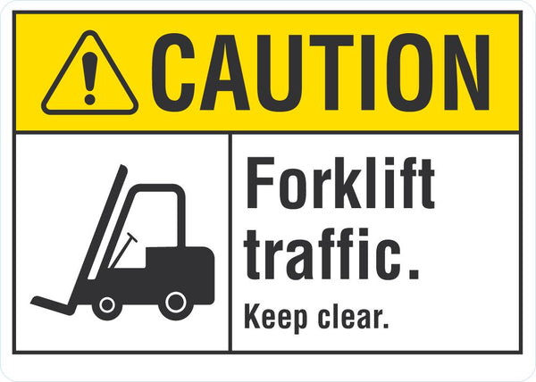 CAUTION Forklift Traffic Sign LCU3-0119-NP_10x7