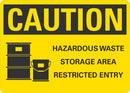 CAUTION Hazardous Waste Storage Area  (Restricted Entry) Sign LCU3-0129-NP_10x7