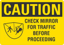 CAUTION Check Mirror For Traffic Sign LCU3-0135-NP_10x7