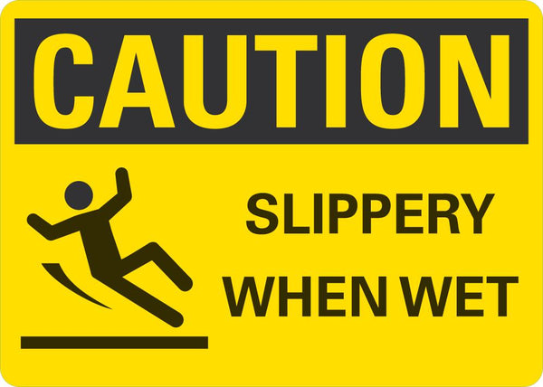 CAUTION Slippery When Wet Sign LCU3-0141-NP_10x7