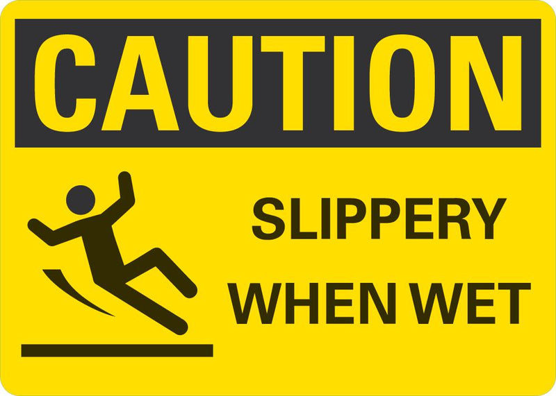 CAUTION Slippery When Wet Sign LCU3-0141-NP_10x7