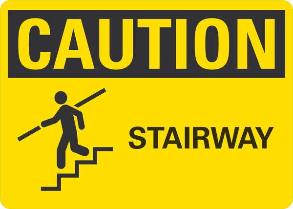 CAUTION Stairway Sign LCU3-0142-NP_10x7