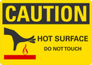CAUTION Hot Surface, Do Not Touch Sign LCU3-0147-NP_10x7