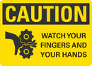 CAUTION Watch your Finger And Your Hands Sign LCU3-0151-NP_10x7