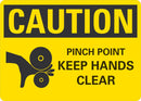 CAUTION Pinch Point Keep Hands Clear Sign LCU3-0152-NP_10x7