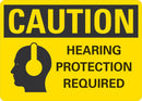 CAUTION Hearing Protection Required Sign LCU3-0159-NP_10x7