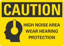 CAUTION High Noise Area, Wear Hearing Protection Sign LCU3-0160-NP_10x7