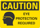 CAUTION Eye Protection Required Sign LCU3-0165-NP_10x7