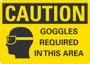 CAUTION Googles Required In This Area Sign LCU3-0169-NP_10x7