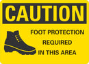 CAUTION Foot Protection Required In This Area Sign LCU3-0171-NP_10x7