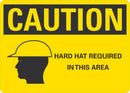 CAUTION Hard Hat Required In This Area Sign LCU3-0177-NP_10x7