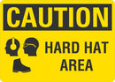 CAUTION Hard Hat Area Sign LCU3-0192-NP_10x7