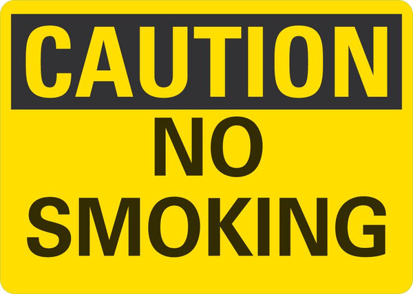CAUTION No Smoking Sign LCU3-0210-RA_10x7