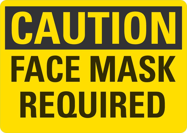 Face Mask Required Sign, 10" W x 7" H, English, Recycled Plastic