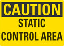 CAUTION Static Control Area Sign LCU3-0257-NP_10x7
