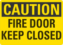 CAUTION Fire Door Keep Closed Sign LCU3-0272-NP_10x7