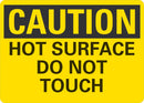 CAUTION Hot Surface Do Not Touch Sign LCU3-0290-NP_10x7