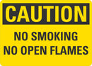 CAUTION No Smoking No Open Flames Sign LCU3-0304-RA_10x7