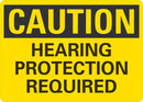 CAUTION Hearing Protection Required Sign LCU3-0306-NP_10x7
