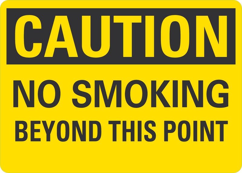 CAUTION No Smoking Beyond This Point Sign LCU3-0316-NP_10x7