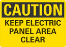 CAUTION Keep Electric Panel Area Clear Sign LCU3-0324-RA_14x10