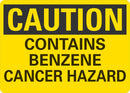 CAUTION Contains Benzene Cancer Hazard Sign LCU3-0327-NP_10x7