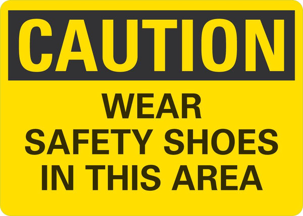 CAUTION Wear Safety Shoes In This Area Sign LCU3-0330-NP_10x7