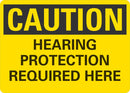 CAUTION Hearing Protection Required Here Sign LCU3-0341-NP_10x7
