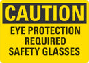 CAUTION Eye Protection Required Sign LCU3-0373-NP_10x7