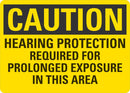 CAUTION Hearing Protection Required For Prolongued Exposure In This Area Sign LCU3-0456-NP_10x7