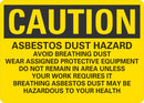 CAUTION Asbestos Dust Hazard Sign LCU3-0492-RD_10x7