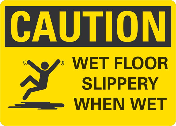 CAUTION Floor Slipery When Wet Sign LCU3-0495-NP_10x7