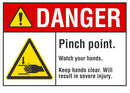 DANGER Pinch Point Sign LCU4-0001-NA_10X7