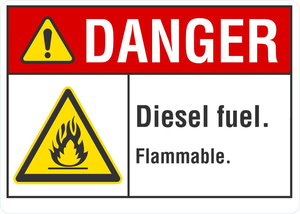 DANGER Diesel Fuel Sign LCU4-0012-NA_10X7