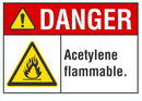 DANGER Acetylene Flammable Sign LCU4-0014-NA_10X7
