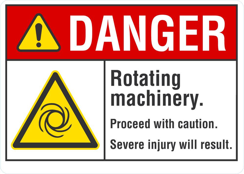DANGER Rotating Machinery Sign LCU4-0024-NA_10X7