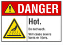 DANGER Hot, Do Not Touch Sign LCU4-0028-NA_10X7