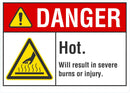 DANGER Hot, Will Result In Severe Burns Or Injury Sign LCU4-0030-NA_10X7