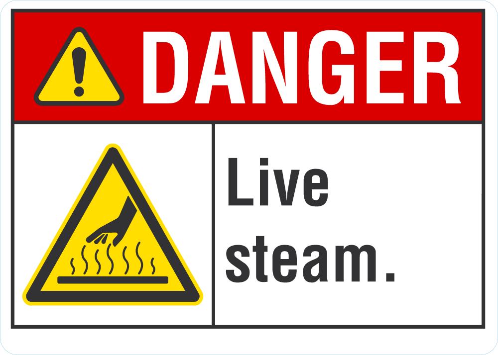DANGER Live Steam Sign LCU4-0031-NA_10X7
