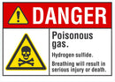 DANGER Poisonous Gas Sign LCU4-0032-NA_10X7