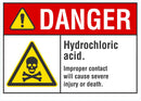 DANGER Hydrocloric Acid Sign LCU4-0034-NA_10X7