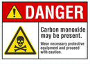 DANGER Carbon Monoxide May Be Present Sign LCU4-0035-NA_10X7