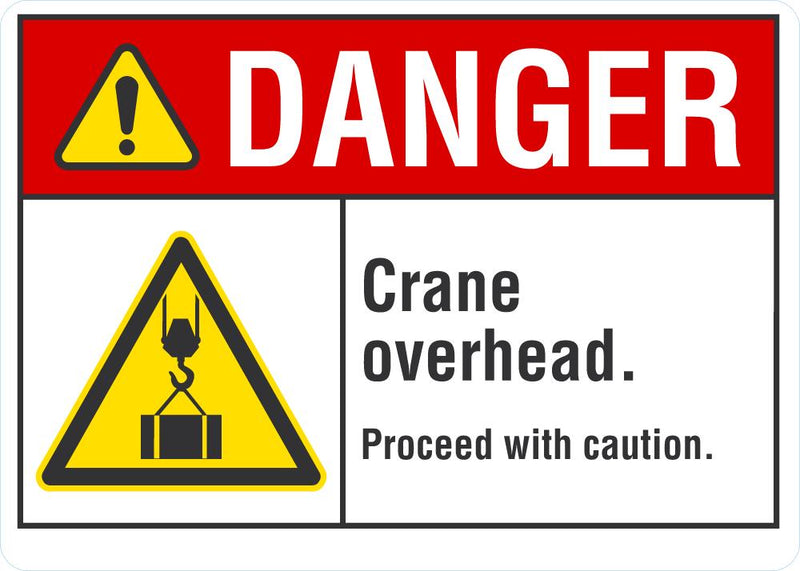 DANGER Crane Overhead Sign LCU4-0039-NA_10X7