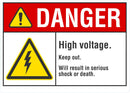 DANGER High Voltage, Keep Out Sign LCU4-0044-NA_10X7