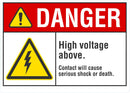 DANGER High Voltage Above Sign LCU4-0045-NA_10X7