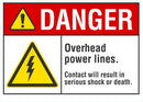 DANGER Overhead Power Lines Sign LCU4-0048-NA_10X7