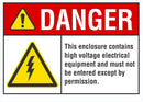 DANGER This Enclosure Contains High Voltage Electrical Equipment Sign LCU4-0052-NA_10X7